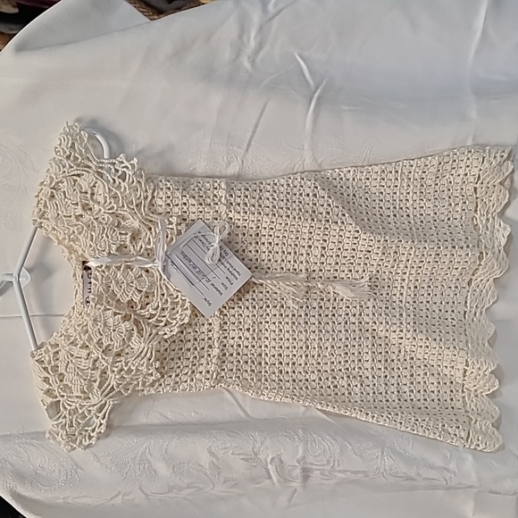 Girls Handmade Silk and Linen Crochet dress size 2
